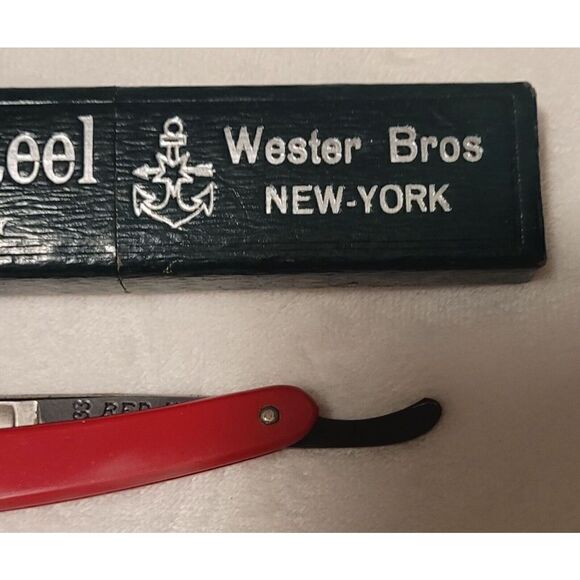 VERY RARE Red Imp Straight Razor 133 Made By Case Manganese Steel Germany Box - Picture 3 of 12